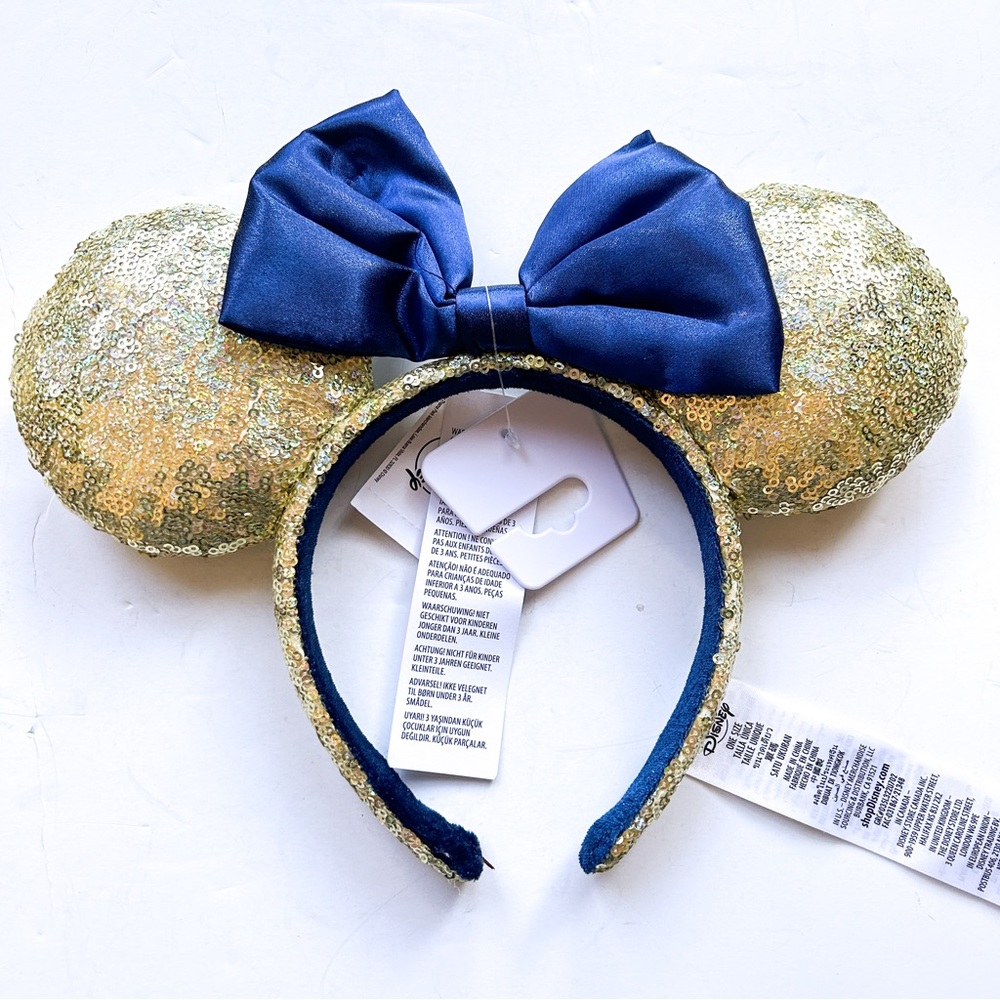 Disney Minnie Mouse Ears, 50th anniversary gold and blue, EARidescent